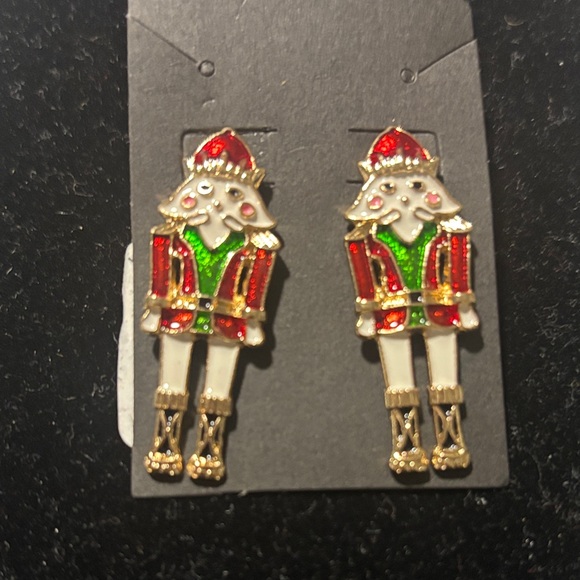 Festive  Mouse Nutcracker Earrings - Picture 1 of 3